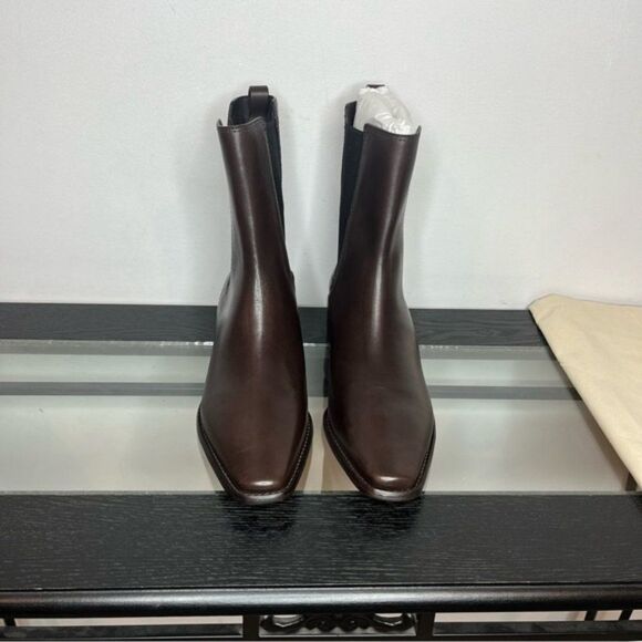 Tory Burch Women's 10M Chelsea Smooth Calf Leather Boot New With Box Brown Coco - Picture 2 of 16